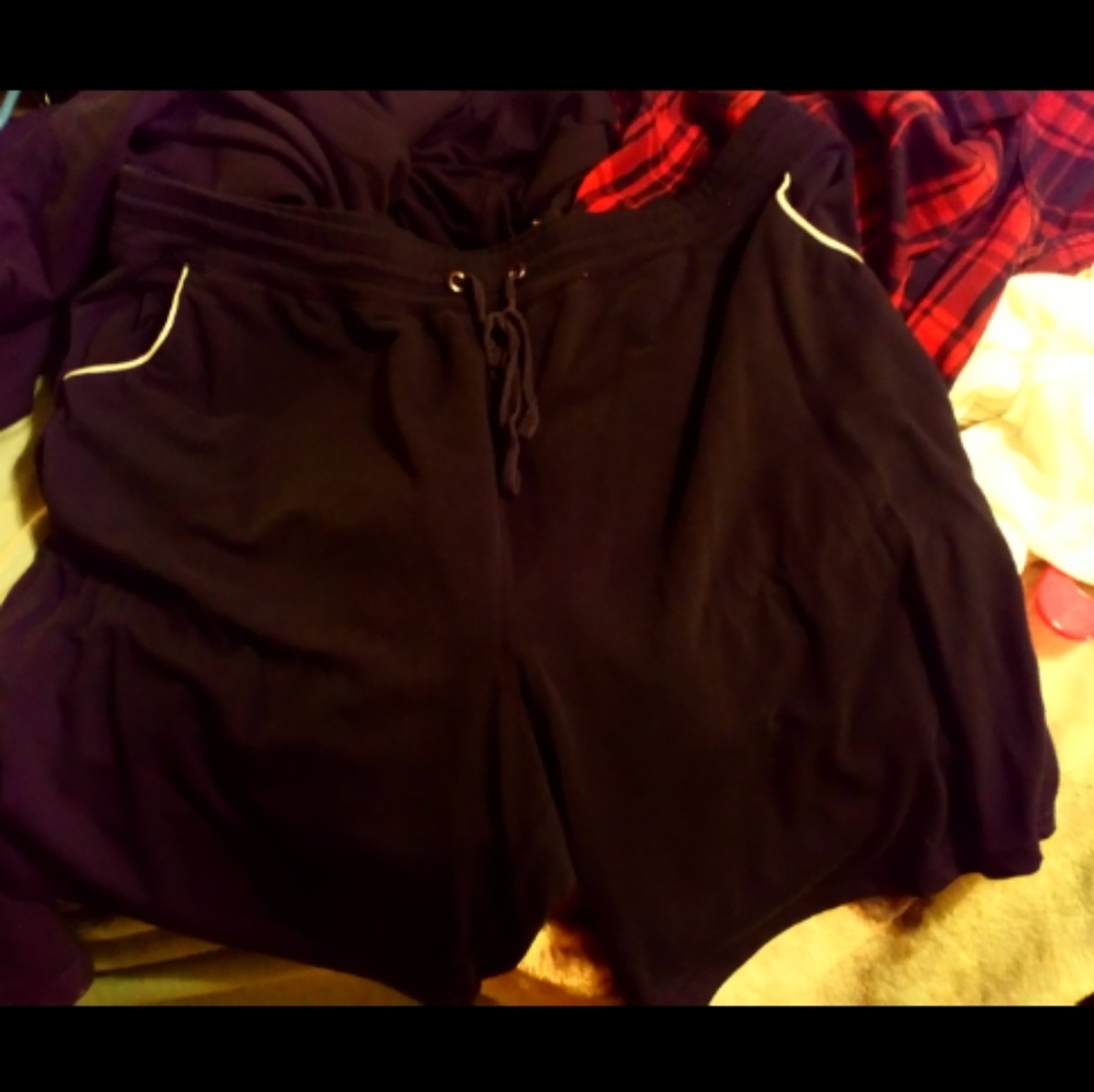 Knee length black shorts